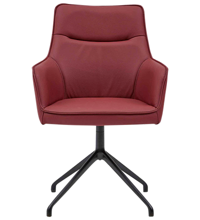 Stuhl in Rot mit Stern-Stativ-Gestell in Schwarz